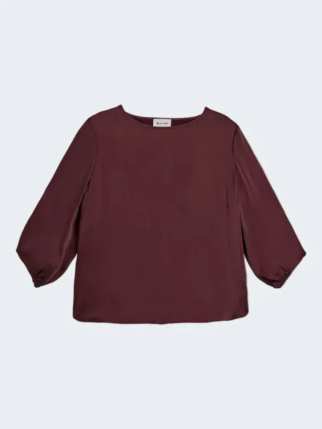 Sand Menswear Matt Nova 3176 top seta rosso scuro
