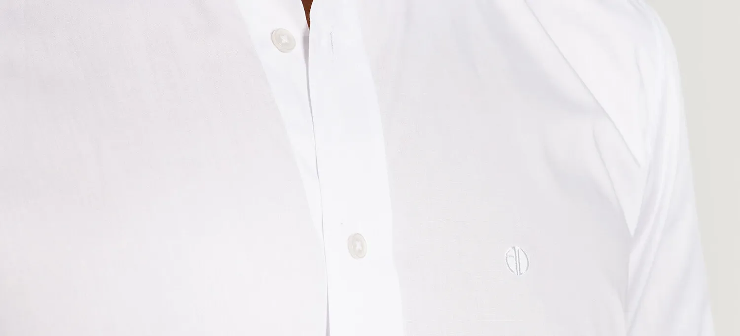 Alain Delon camicia bianca extra slim fit manica corta
