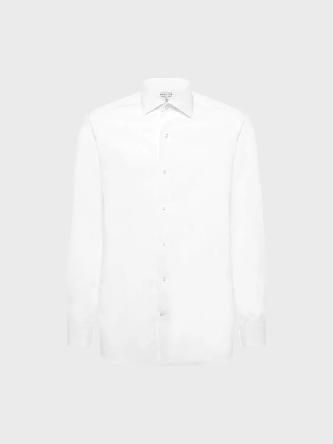 Caruso camicia slim in cotone bianco popeline