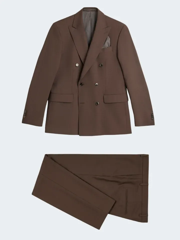 Sand Menswear 4-Flex Star DB abito doppiopetto marrone