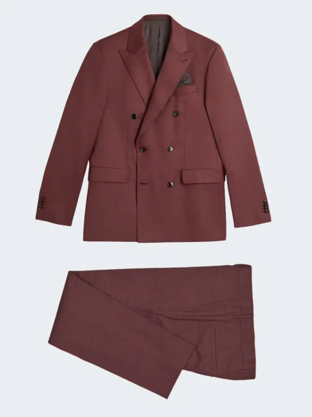 Sand Menswear DB-Mark abito doppiopetto flanella rosso
