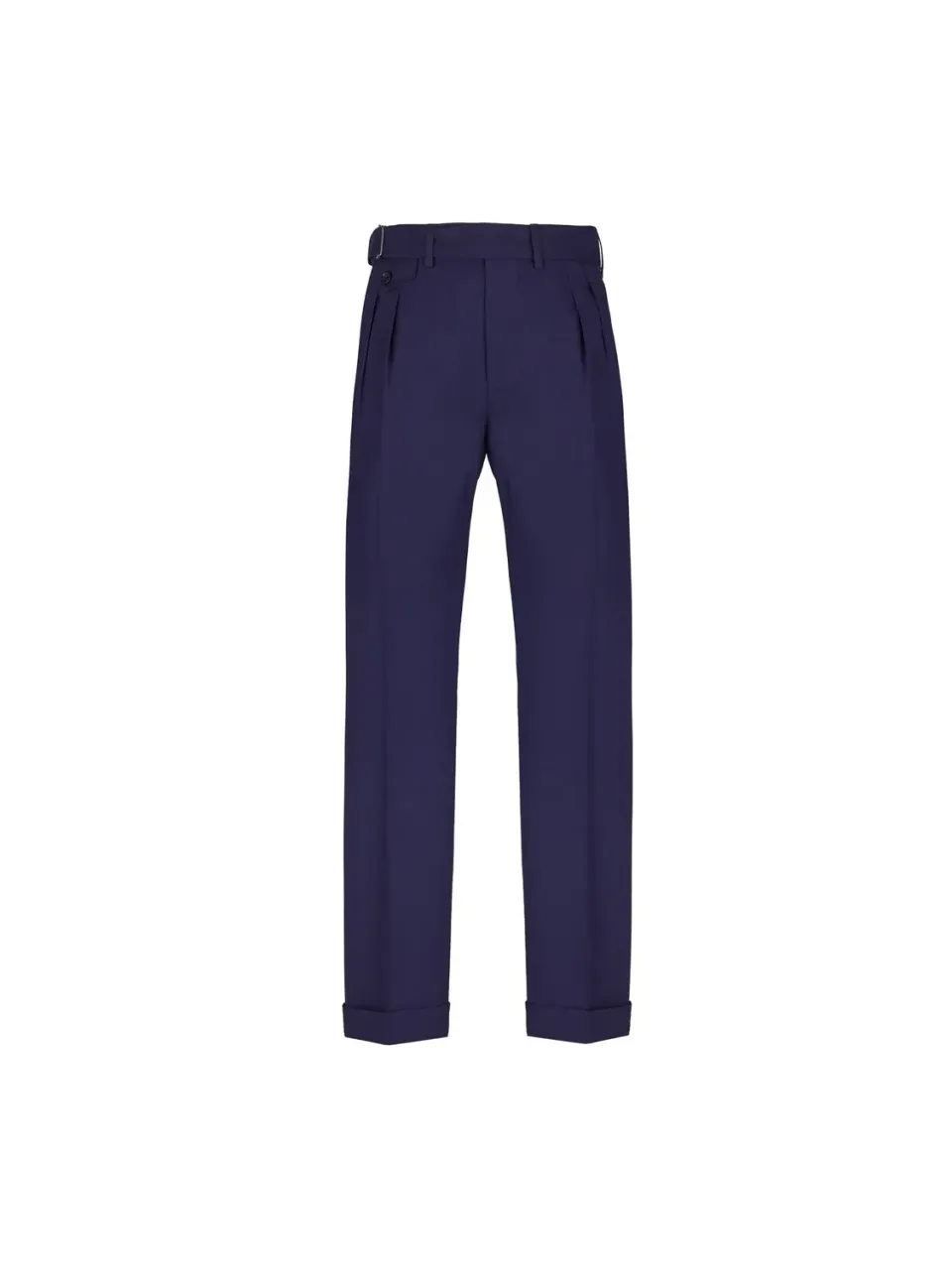 Paoloni Pantalone pinces fresco lana stretch blu
