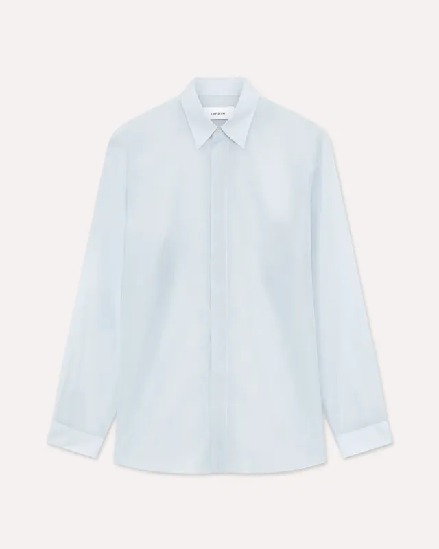 Lardini camicia celeste cotone seta organzino