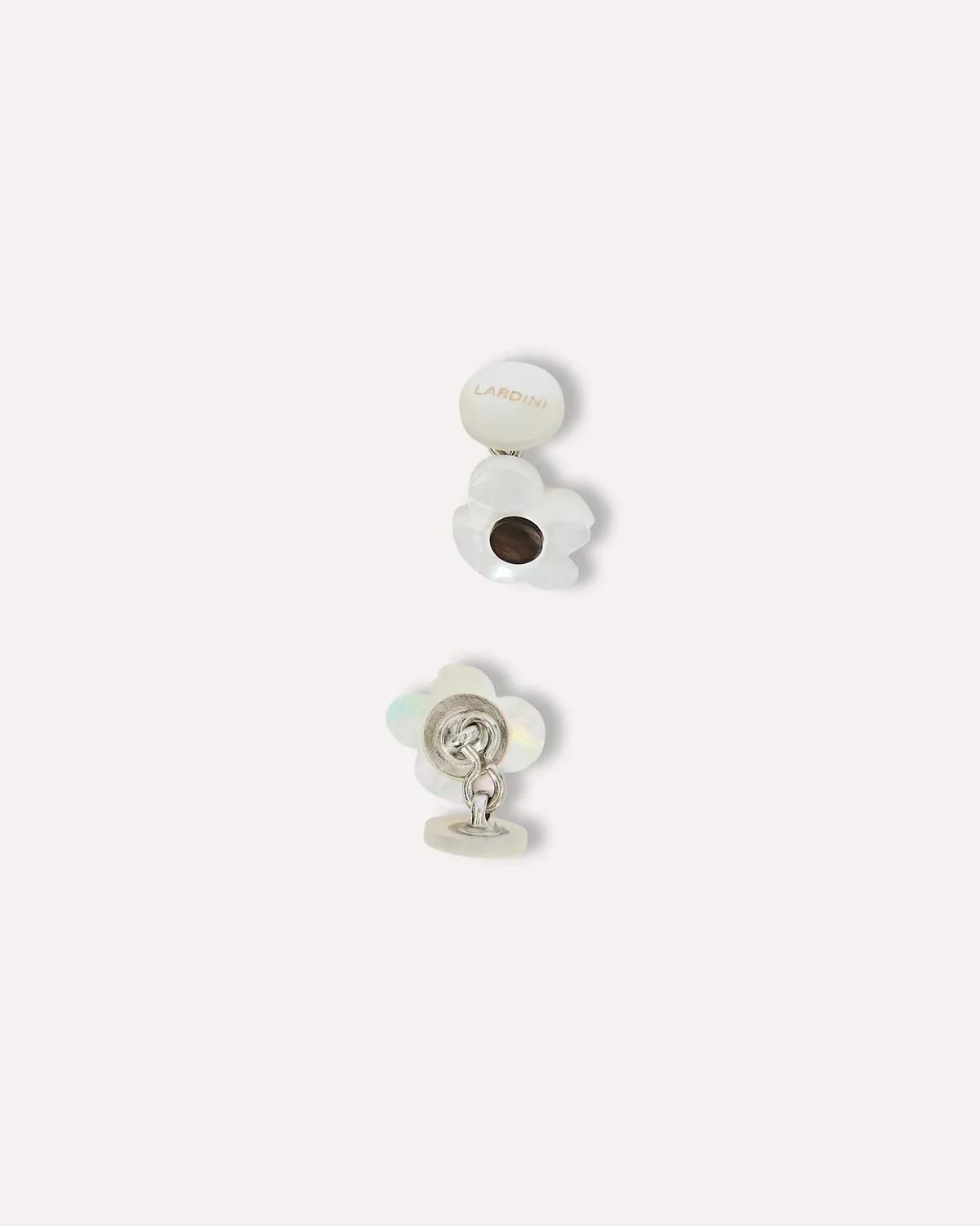 Lardini Signature Flower gemelli fiore madreperla bianca