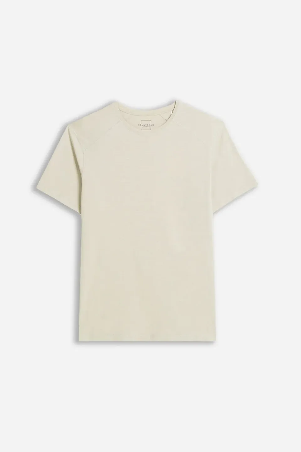 Sonny Bono Basic Slub Girocollo T-Shirt Beige Chiaro Traspirante