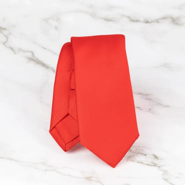 Sarti Toscani cravatta raso rosso corallo 155 cm