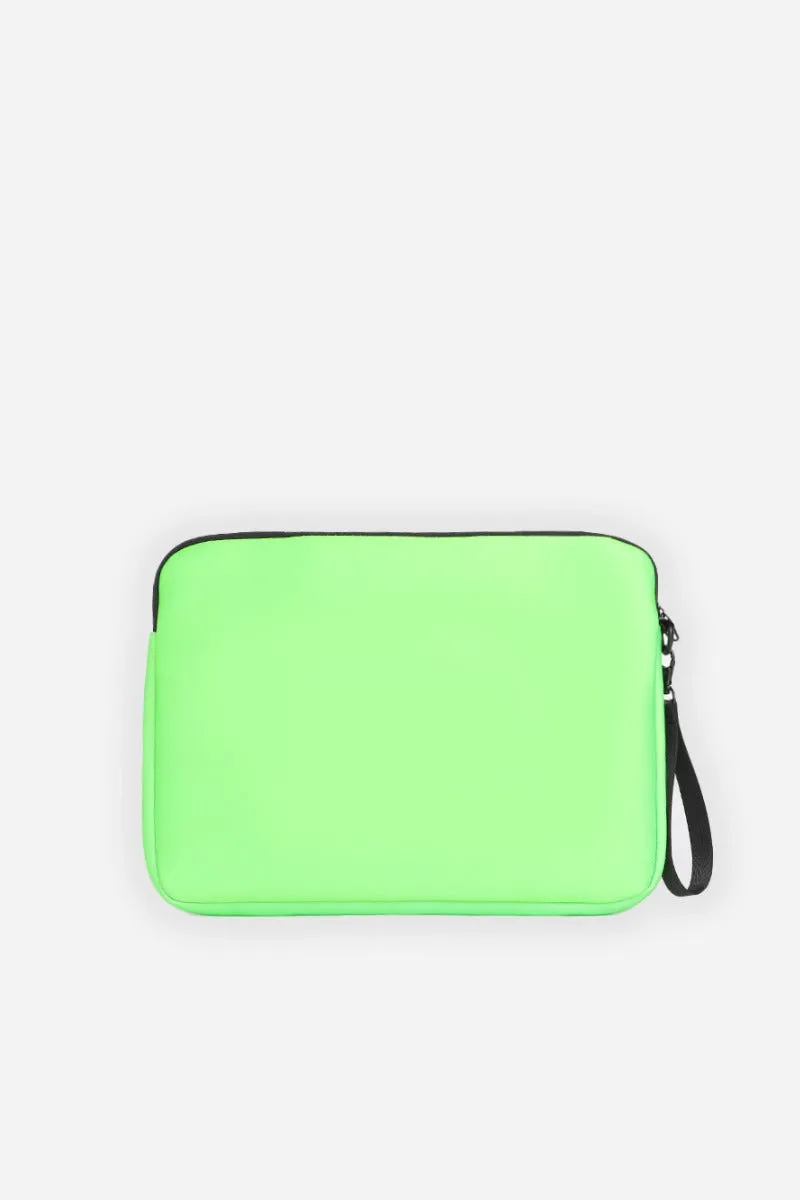 Sonny Bono Pochette Grande Stampa Verde Acido Porta Tablet Scuba