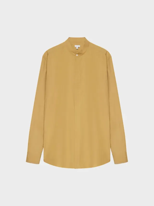 Caruso Camicia coreana cotone cammello