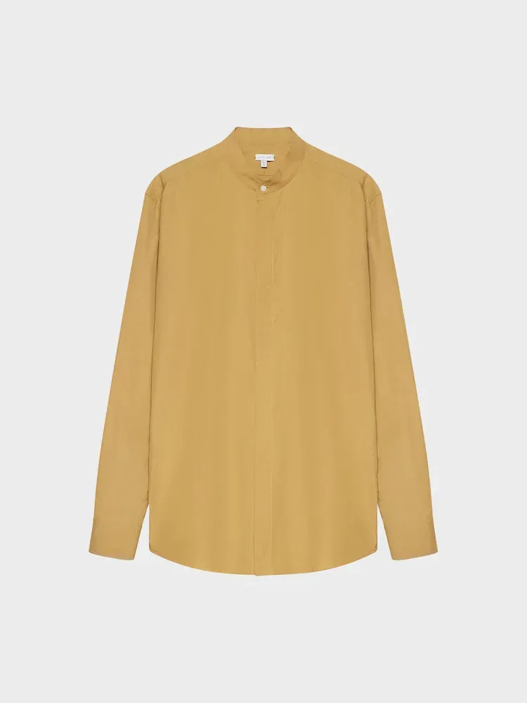 Caruso Camicia coreana cotone cammello