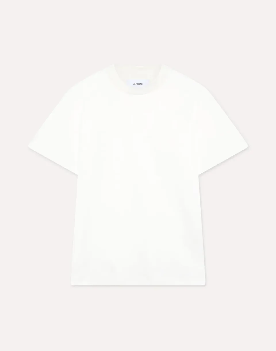 Lardini T-shirt jersey cotone bianca mercerizzato