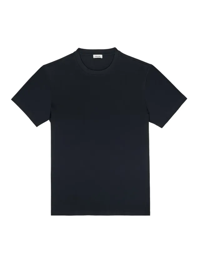 Paoloni T-Shirt Jersey Cotone Uomo Nera Girocollo