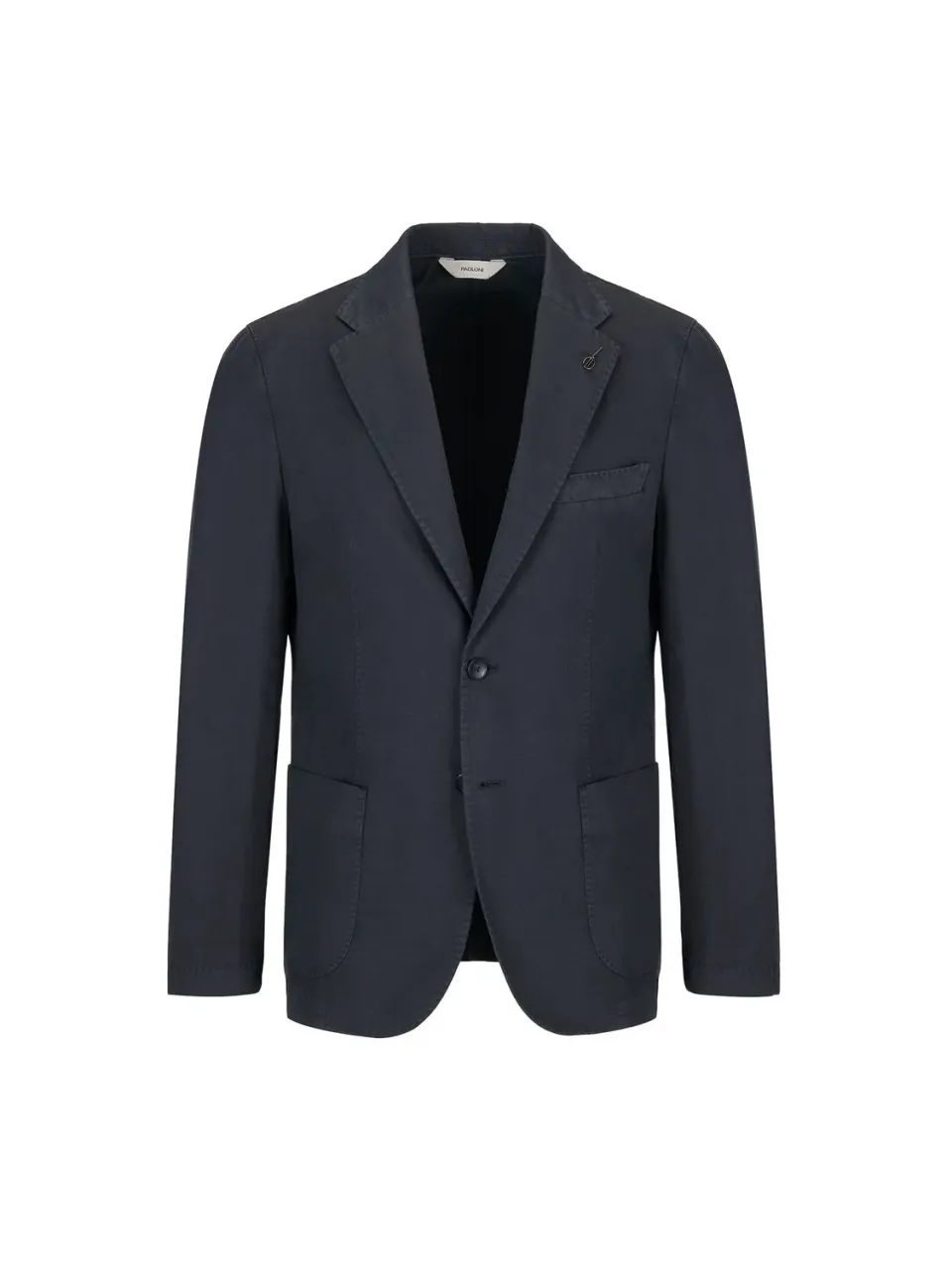 Paoloni Giacca sfoderata twill blu cotone lino stretch