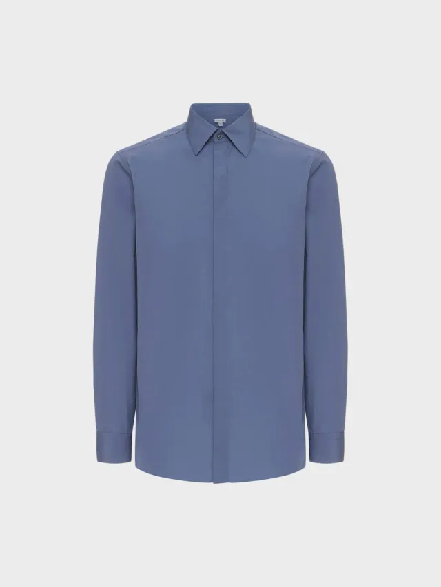 Caruso Butterfly Camicia Slim Cotone Azzurra Popeline