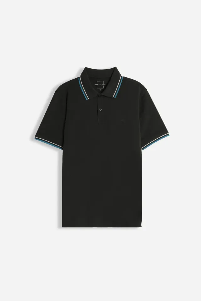 Sonny Bono Basic polo piquet nero manica corta