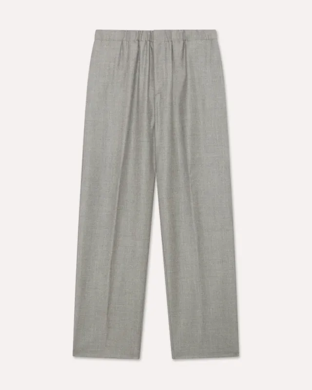 Lardini Pantalone Flanella Cashmere Grigio Senza Pieghe