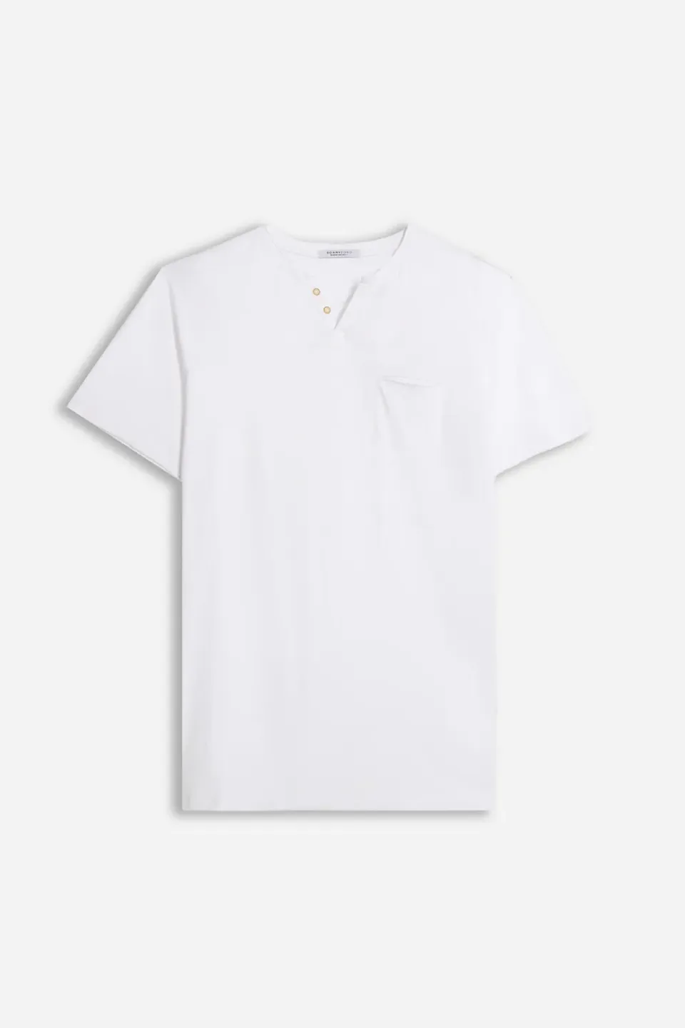 Sonny Bono T-Shirt Collo a Goccia Slub Bianca