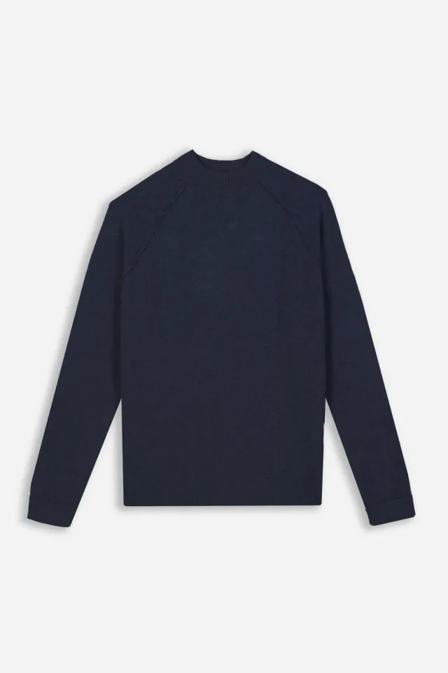 Sonny Bono Maglia Mezzo Collo Bleu a Costine
