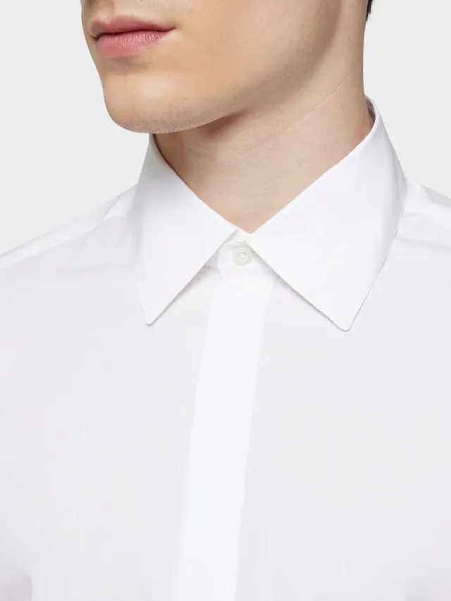 Caruso camicia slim cotone bianco