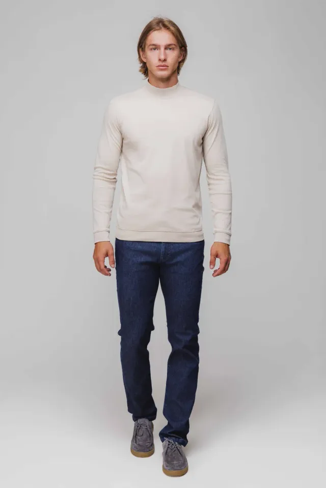 Alain Delon maglia mezzo collo beige M cotone slim fit