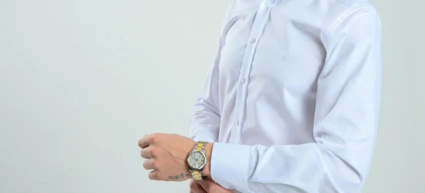 Alain Delon Classic Fit camicia bianca cotone Getzner