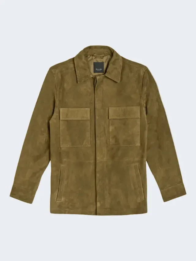 Sand Menswear Aiden sopracamicia camoscio cammello scuro