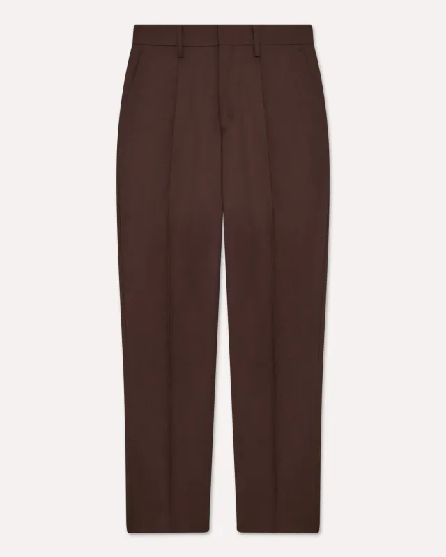 Lardini Pantalone Marrone Flanella Pettinata Una Piega