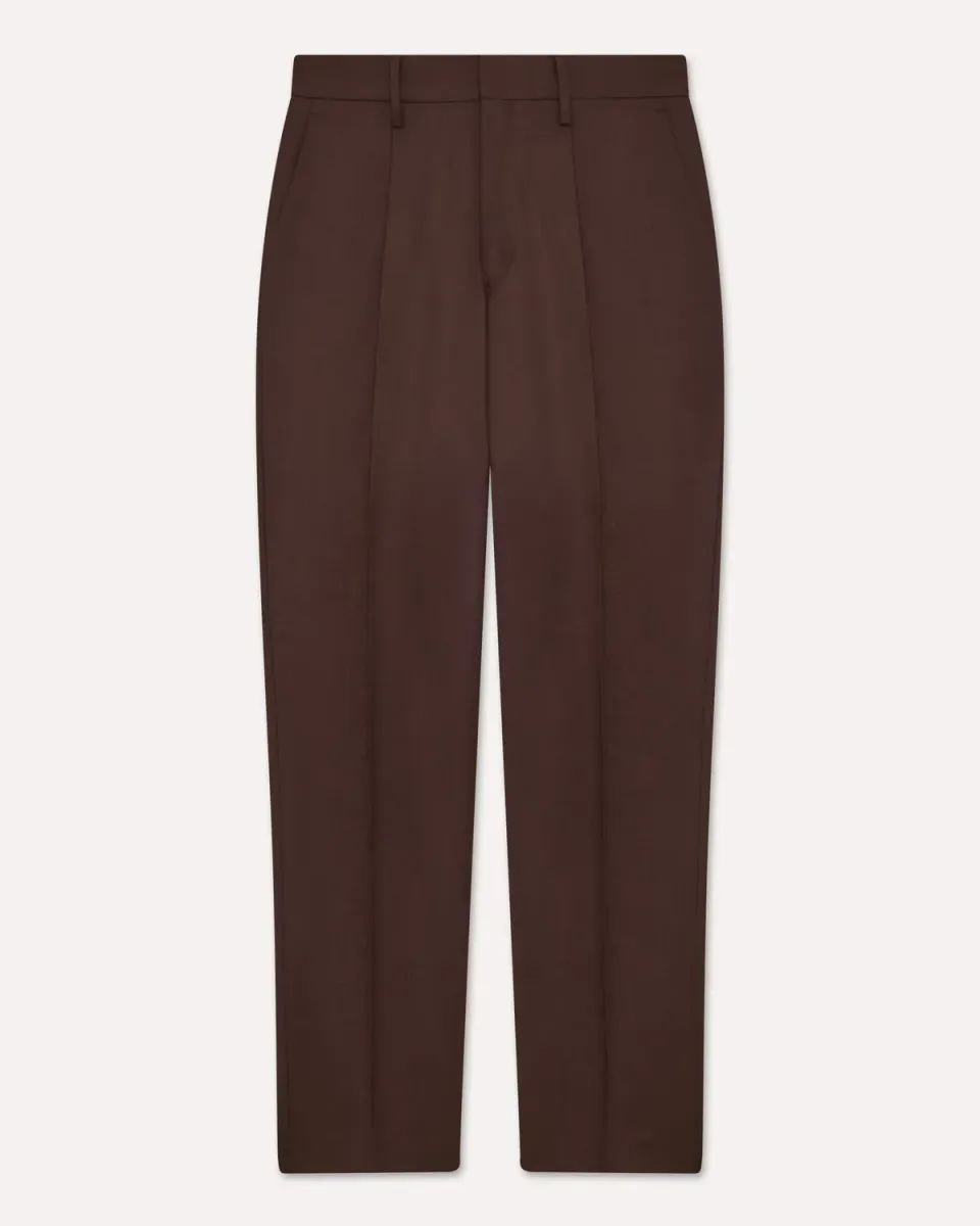 Lardini Pantalone Marrone Flanella Pettinata Una Piega