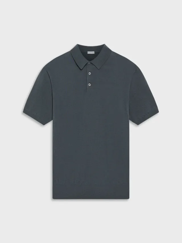 Caruso Butterfly polo cotone grigio antracite