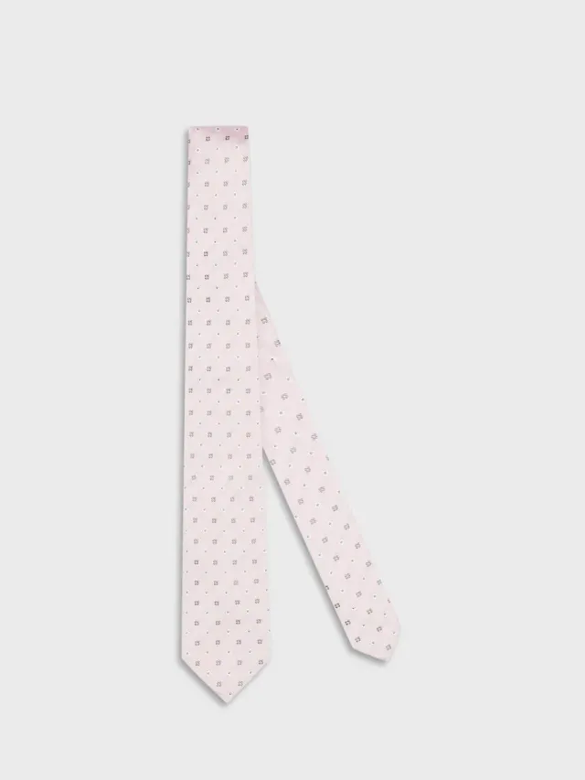 Caruso cravatta seta jacquard rosa uomo motivo jacquard