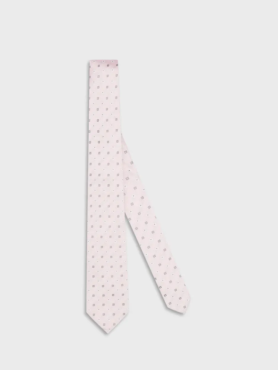 Caruso cravatta seta jacquard rosa uomo motivo jacquard