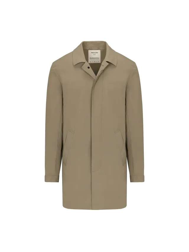 Paoloni Trench Coat Tecnico Verde Nylon Stretch