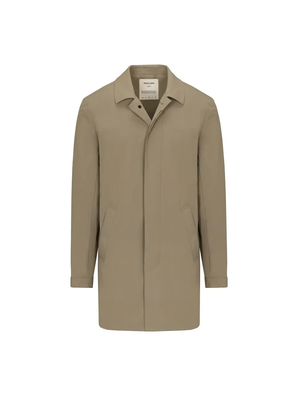 Paoloni Trench Coat Tecnico Verde Nylon Stretch