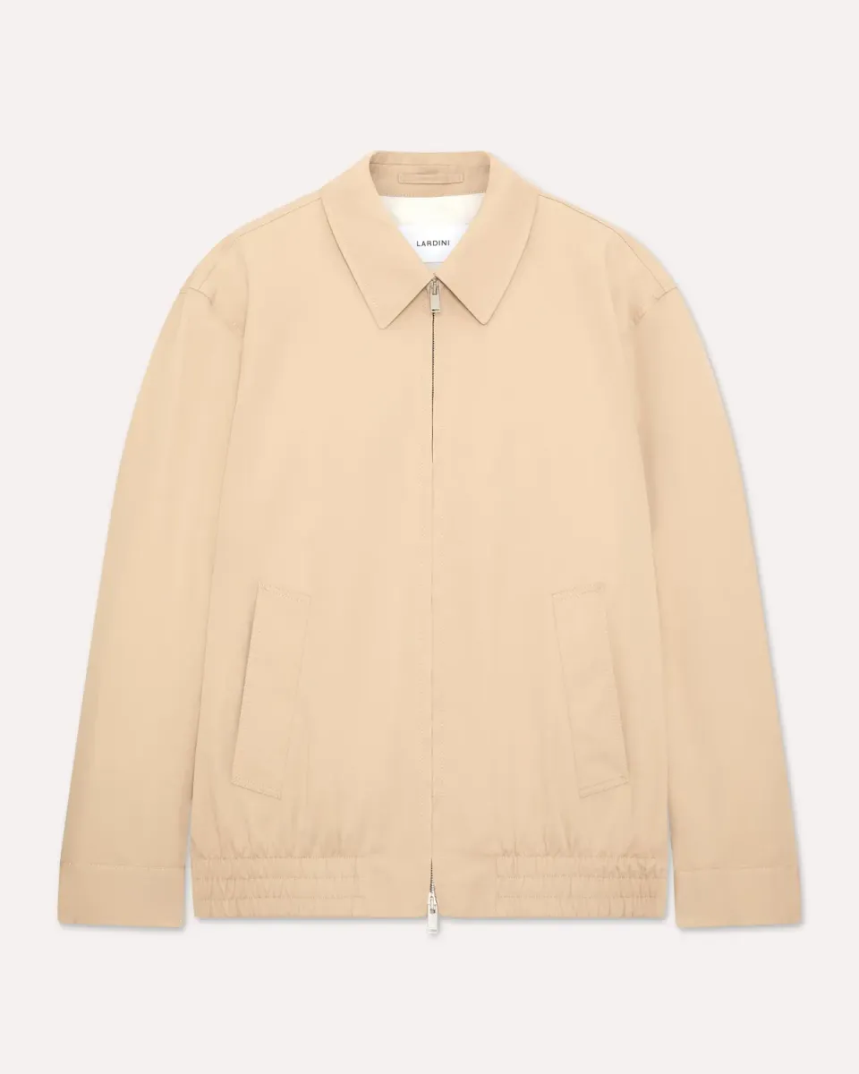 Lardini giacca camicia cammello cotone seta elasticizzata