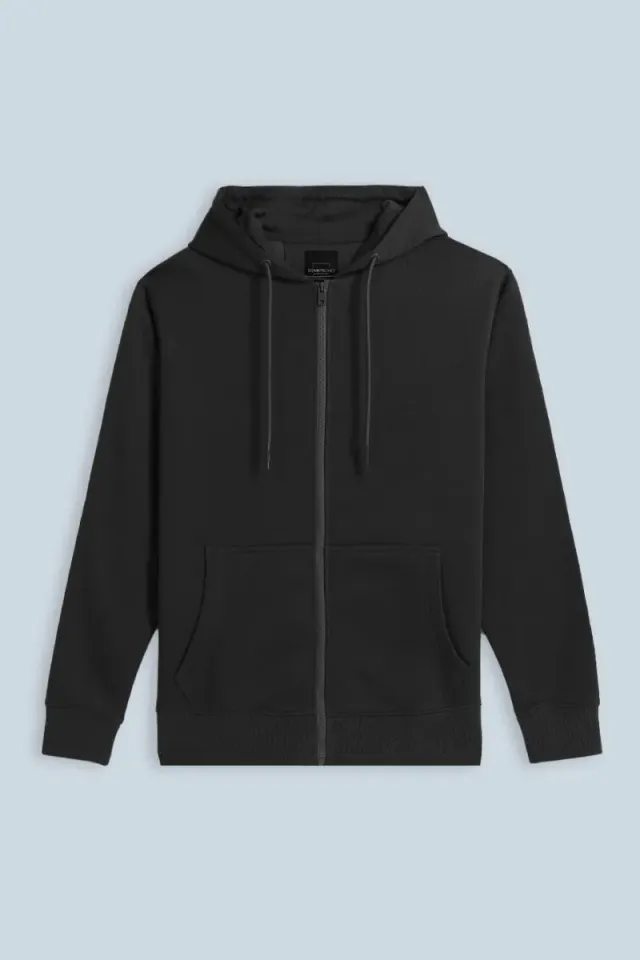 Sonny Bono Felpa Zip Cappuccio Nero Urban
