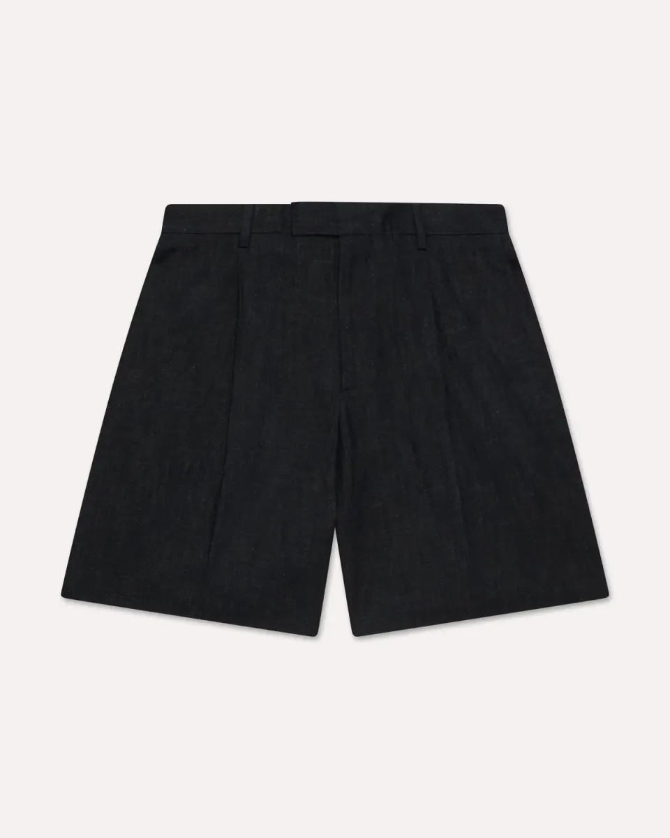 Lardini Bermuda Lungo Cotone Lino Blu Denim