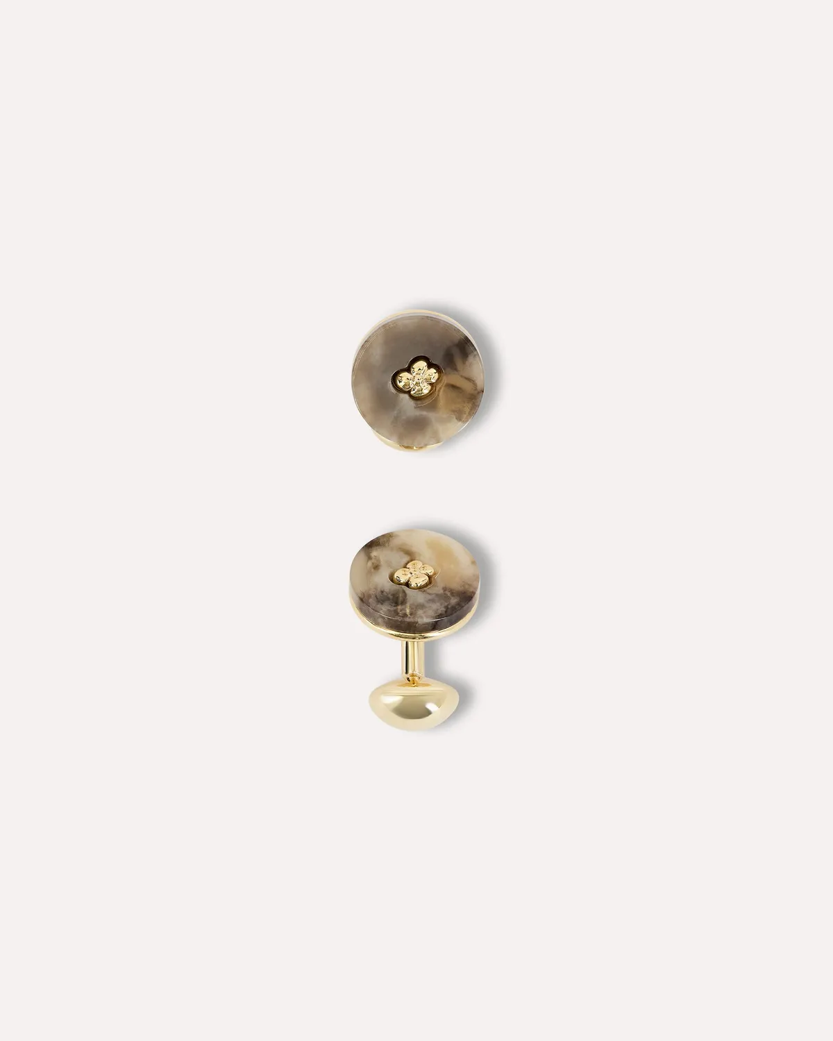 Lardini Signature Flower gemelli fiore effetto corno oro