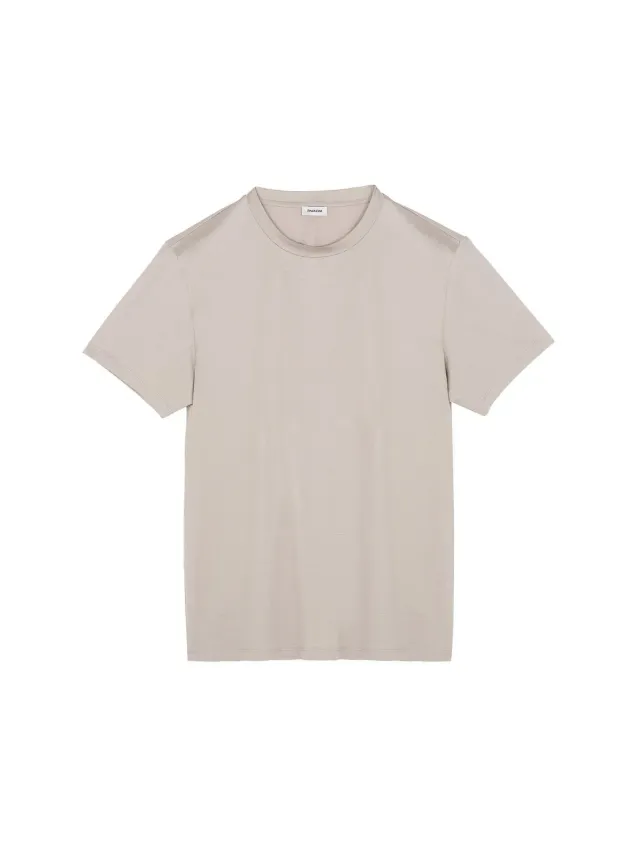 Paoloni T-shirt jersey cotone beige girocollo