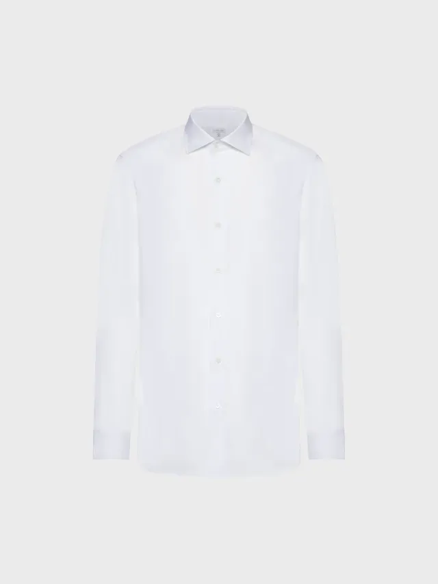 Caruso Butterfly camicia slim cotone bianca popeline