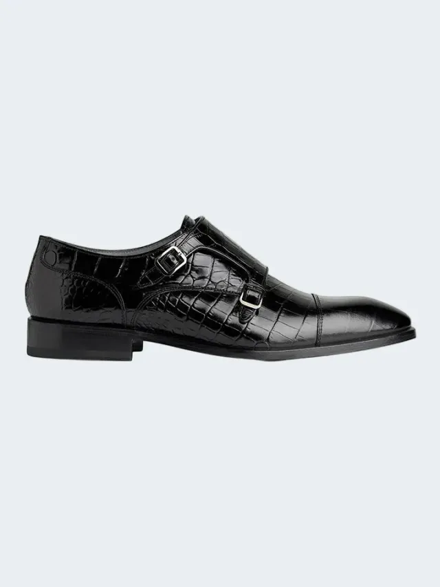 Sand MW F682 Scarpe Monk Pelle Nero Ebano