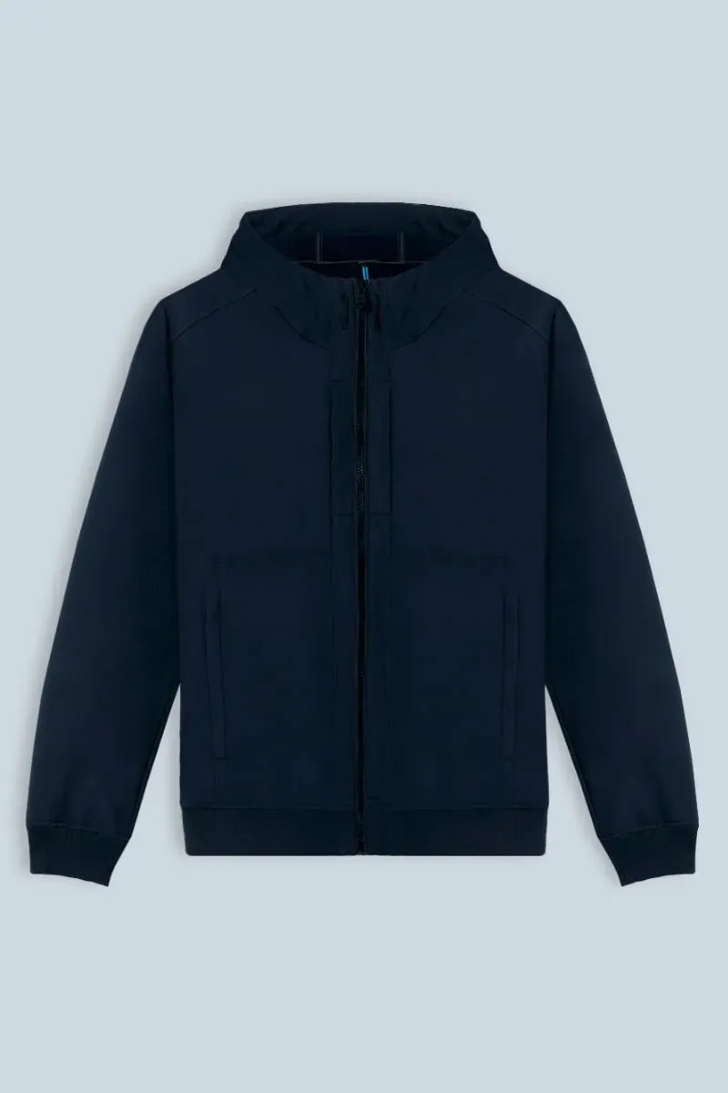 Sonny Bono Giubbotto in Softshell Bleu con Cappuccio