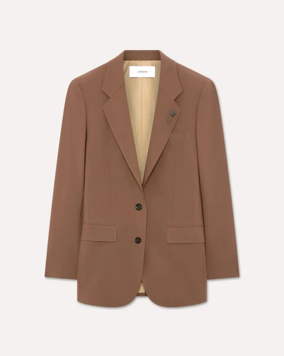 Lardini Blazer Monopetto Marrone Lana Stretch