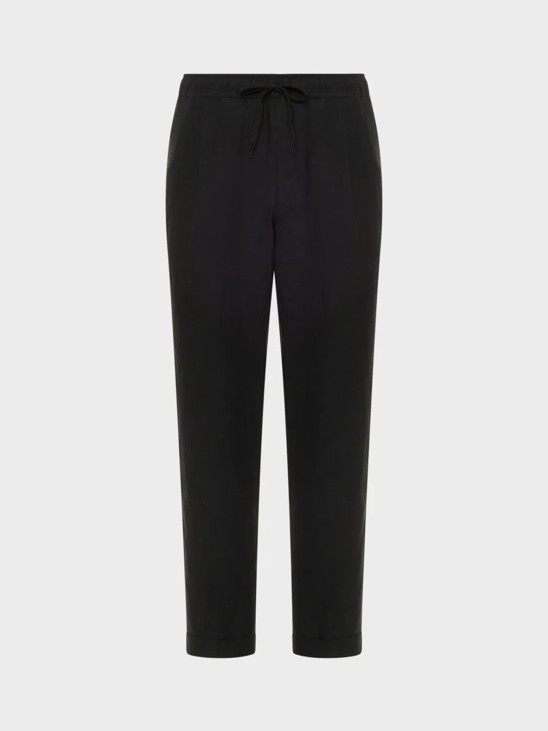 Caruso Norma pantalone lino nero con coulisse