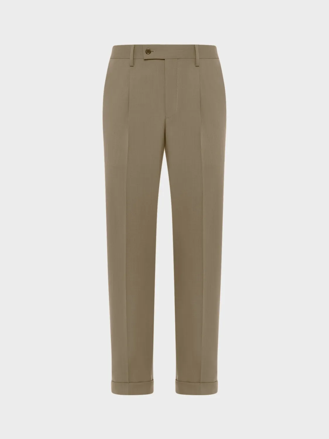 Caruso Houdini pantalone tropical lana khaki