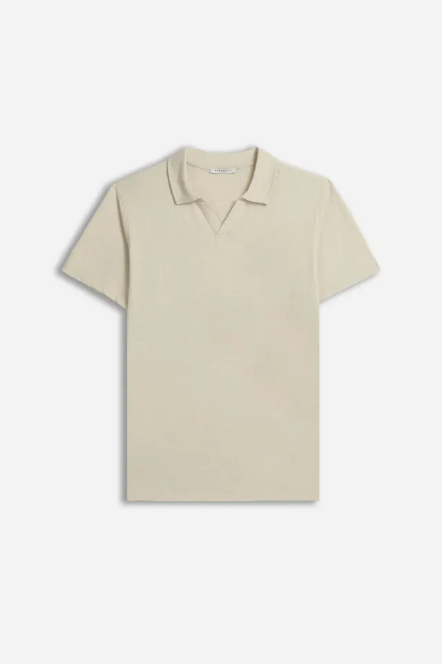 Sonny Bono Polo Slub Collo Derby Tortora Cotone