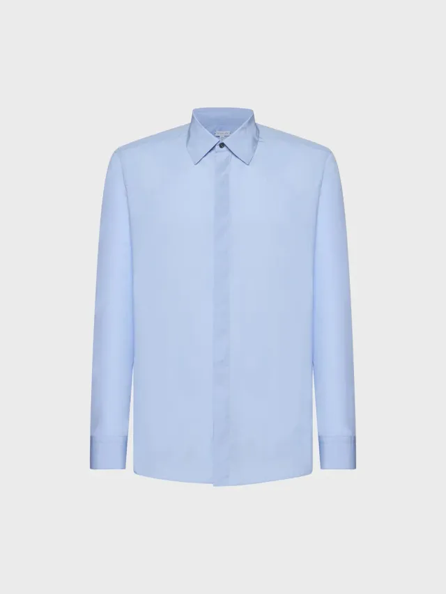 Caruso camicia slim cotone azzurra