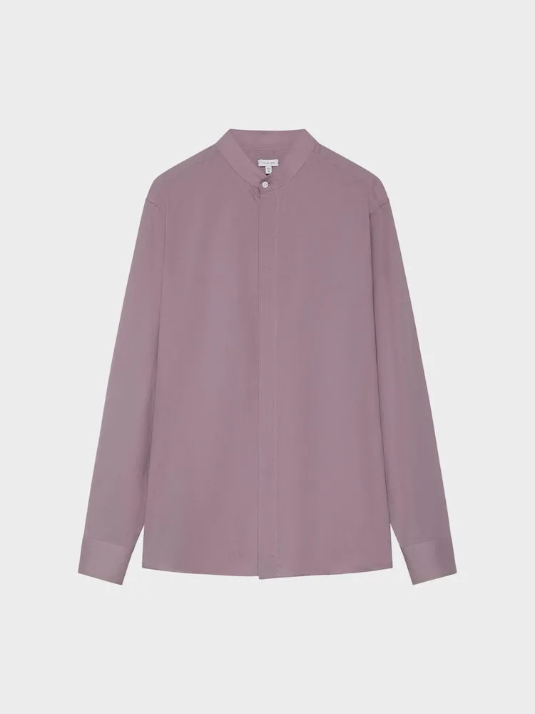 Caruso camicia coreana cotone malva