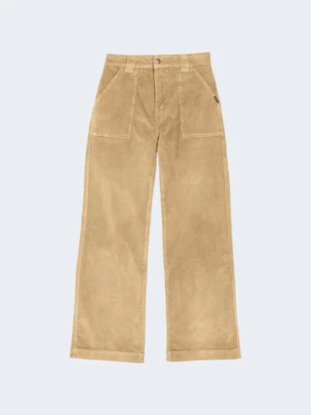 Sand Damla pantaloni velluto gamba larga camel