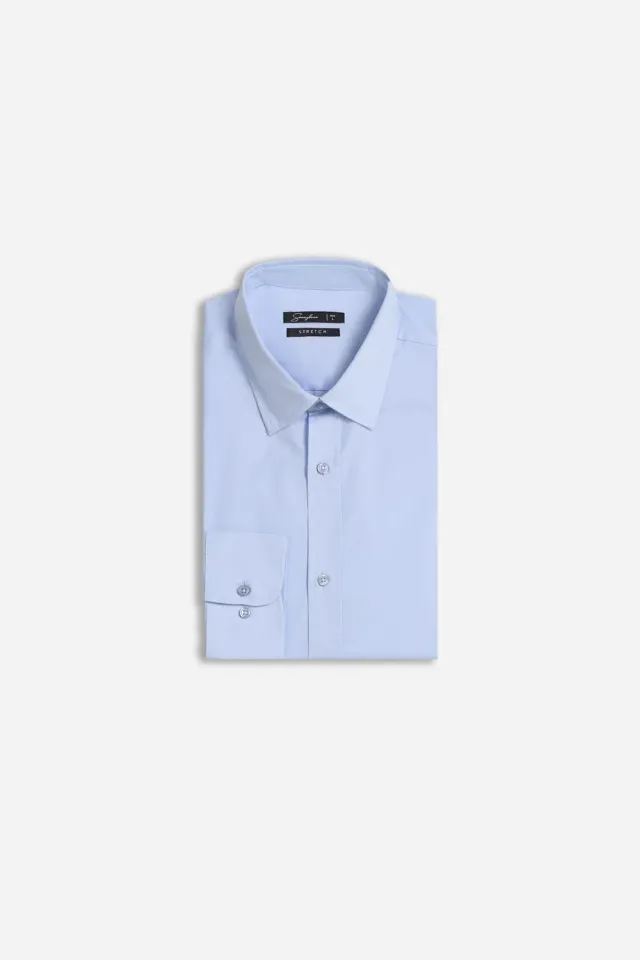Sonny Bono camicia basic stretch celeste