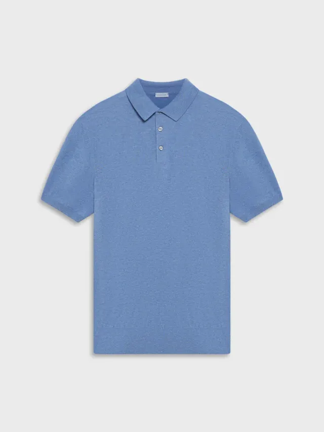 Caruso Polo Maniche Corte Cotone Blu Uomo