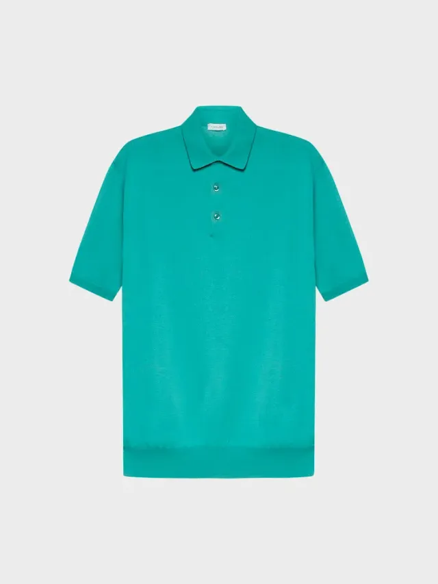 Caruso polo maniche corte cotone verde smeraldo